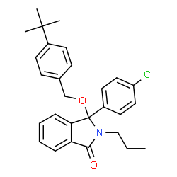 ChemSpider 2D Image | 3-(4-Chlorophenyl)-3-{[4-(2-methyl-2-propanyl)benzyl]oxy}-2-propyl-1-isoindolinone | C28H30ClNO2