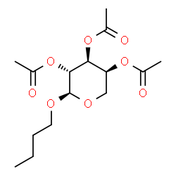 ChemSpider 2D Image | Butyl 2,3,4-tri-O-acetyl-alpha-L-arabinopyranoside | C15H24O8