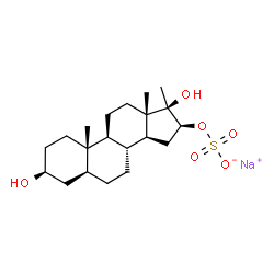 ChemSpider 2D Image | Sodium (3beta,5alpha,16beta,17beta)-3,17-dihydroxy-17-methylandrostan-16-yl sulfate | C20H33NaO6S