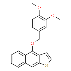 ChemSpider 2D Image | 4-[(3,4-Dimethoxybenzyl)oxy]naphtho[2,3-b]thiophene | C21H18O3S