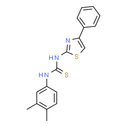 ChemSpider 2D Image | 1-(3,4-Dimethylphenyl)-3-(4-phenyl-1,3-thiazol-2-yl)thiourea | C18H17N3S2