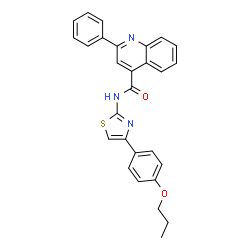 ChemSpider 2D Image | 2-Phenyl-N-[4-(4-propoxyphenyl)-1,3-thiazol-2-yl]-4-quinolinecarboxamide | C28H23N3O2S