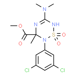 ChemSpider 2D Image | Methyl 2-(3,5-dichlorophenyl)-5-(dimethylamino)-3-methyl-3,6-dihydro-2H-1,2,4,6-thiatriazine-3-carboxylate 1,1-dioxide | C13H16Cl2N4O4S