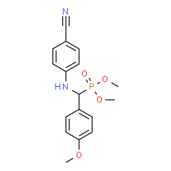 ChemSpider 2D Image | Dimethyl {[(4-cyanophenyl)amino](4-methoxyphenyl)methyl}phosphonate | C17H19N2O4P
