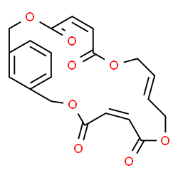ChemSpider 2D Image | (5Z,10E,15Z)-3,8,13,18-Tetraoxabicyclo[18.3.1]tetracosa-1(24),5,10,15,20,22-hexaene-4,7,14,17-tetrone | C20H18O8