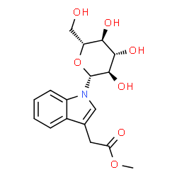 ChemSpider 2D Image | 1-(beta-D-Glucopyranosyl)-3-(2-methoxy-2-oxoethyl)-1H-indole | C17H21NO7