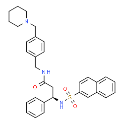 ChemSpider 2D Image | (3R)-3-[(2-Naphthylsulfonyl)amino]-3-phenyl-N-[4-(1-piperidinylmethyl)benzyl]propanamide | C32H35N3O3S