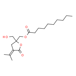 ChemSpider 2D Image | [2-(Hydroxymethyl)-4-isopropylidene-5-oxotetrahydro-2-furanyl]methyl decanoate | C19H32O5