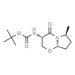 ChemSpider 2D Image | 2-Methyl-2-propanyl [(3S,6S,8aS)-6-methyl-4-oxohexahydro-2H-pyrrolo[2,1-b][1,3]oxazin-3-yl]carbamate | C13H22N2O4