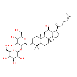 ChemSpider 2D Image | (3beta,12beta,13xi,14xi)-12-Hydroxydammara-20,24-dien-3-yl 2-O-beta-D-glucopyranosyl-beta-D-glucopyranoside | C42H70O12