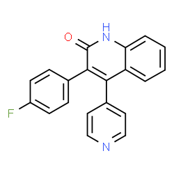 ChemSpider 2D Image | 3-(4-Fluorophenyl)-4-(4-pyridinyl)-2(1H)-quinolinone | C20H13FN2O