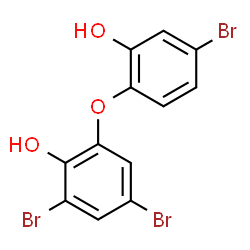 ChemSpider 2D Image | 2,4-Dibromo-6-(4-bromo-2-hydroxyphenoxy)phenol | C12H7Br3O3