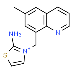 ChemSpider 2D Image | 2-Amino-3-[(6-methyl-8-quinolinyl)methyl]-1,3-thiazol-3-ium | C14H14N3S