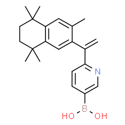 ChemSpider 2D Image | {6-[1-(3,5,5,8,8-Pentamethyl-5,6,7,8-tetrahydro-2-naphthalenyl)vinyl]-3-pyridinyl}boronic acid | C22H28BNO2