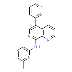 ChemSpider 2D Image | N-(6-Methyl-2-pyridinyl)-5-(3-pyridinyl)-1,7-naphthyridin-8-amine | C19H15N5