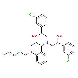 ChemSpider 2D Image | 2,2'-({1-[2-(2-Ethoxyethoxy)phenyl]propyl}imino)bis[1-(3-chlorophenyl)ethanol] | C29H35Cl2NO4