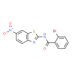ChemSpider 2D Image | 2-Bromo-N-(6-nitro-1,3-benzothiazol-2-yl)benzamide | C14H8BrN3O3S