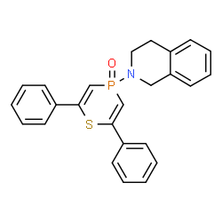 ChemSpider 2D Image | 2-(4-Oxido-2,6-diphenyl-4H-1,4-thiaphosphinin-4-yl)-1,2,3,4-tetrahydroisoquinoline | C25H22NOPS
