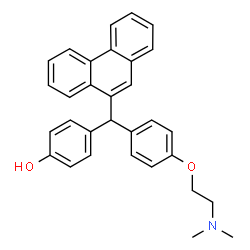 ChemSpider 2D Image | 4-[{4-[2-(Dimethylamino)ethoxy]phenyl}(9-phenanthryl)methyl]phenol | C31H29NO2