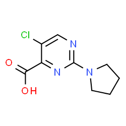 ChemSpider 2D Image | 5-Chloro-2-(1-pyrrolidinyl)-4-pyrimidinecarboxylic acid | C9H10ClN3O2