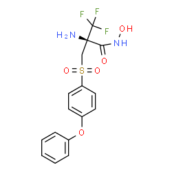 ChemSpider 2D Image | (2R)-2-Amino-3,3,3-trifluoro-N-hydroxy-2-{[(4-phenoxyphenyl)sulfonyl]methyl}propanamide | C16H15F3N2O5S