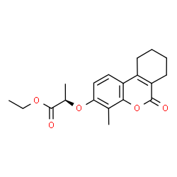 ChemSpider 2D Image | Ethyl (2R)-2-[(4-methyl-6-oxo-7,8,9,10-tetrahydro-6H-benzo[c]chromen-3-yl)oxy]propanoate | C19H22O5