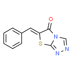 ChemSpider 2D Image | (6Z)-6-Benzylidene[1,3]thiazolo[2,3-c][1,2,4]triazol-5(6H)-one | C11H7N3OS