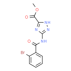ChemSpider 2D Image | Methyl 3-[(2-bromobenzoyl)amino]-1H-1,2,4-triazole-5-carboxylate | C11H9BrN4O3