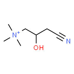 ChemSpider 2D Image | 3-Cyano-2-hydroxy-N,N,N-trimethyl-1-propanaminium | C7H15N2O