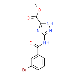 ChemSpider 2D Image | Methyl 3-[(3-bromobenzoyl)amino]-1H-1,2,4-triazole-5-carboxylate | C11H9BrN4O3