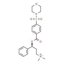 ChemSpider 2D Image | (3S)-N,N-Dimethyl-3-{[4-(4-morpholinylsulfonyl)benzoyl]oxy}-3-phenyl-1-propanaminium | C22H29N2O5S