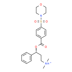 ChemSpider 2D Image | (3R)-N,N-Dimethyl-3-{[4-(4-morpholinylsulfonyl)benzoyl]oxy}-3-phenyl-1-propanaminium | C22H29N2O5S