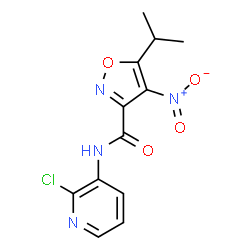 ChemSpider 2D Image | N-(2-Chloro-3-pyridinyl)-5-isopropyl-4-nitro-1,2-oxazole-3-carboxamide | C12H11ClN4O4