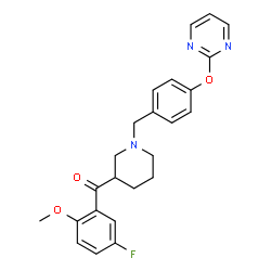 ChemSpider 2D Image | (5-Fluoro-2-methoxyphenyl){1-[4-(2-pyrimidinyloxy)benzyl]-3-piperidinyl}methanone | C24H24FN3O3