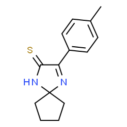 ChemSpider 2D Image | 3-(4-Methylphenyl)-1,4-diazaspiro[4.4]non-3-ene-2-thione | C14H16N2S
