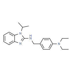 ChemSpider 2D Image | N-[4-(Diethylamino)benzyl]-1-isopropyl-1H-benzimidazol-2-amine | C21H28N4