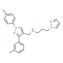 ChemSpider 2D Image | N-[[3-(3-methylphenyl)-1-(4-methylphenyl)-4-pyrazolyl]methyl]-3-(1-pyrazolyl)-1-propanamine | C24H27N5