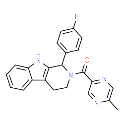 ChemSpider 2D Image | [1-(4-Fluorophenyl)-1,3,4,9-tetrahydro-2H-beta-carbolin-2-yl](5-methyl-2-pyrazinyl)methanone | C23H19FN4O
