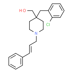 ChemSpider 2D Image | {4-(2-Chlorobenzyl)-1-[(2E)-3-phenyl-2-propen-1-yl]-4-piperidinyl}methanol | C22H26ClNO