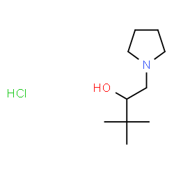 ChemSpider 2D Image | 3,3-Dimethyl-1-(1-pyrrolidinyl)-2-butanol hydrochloride (1:1) | C10H22ClNO
