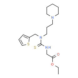 ChemSpider 2D Image | Ethyl N-{[3-(1-piperidinyl)propyl](2-thienylmethyl)carbamothioyl}glycinate | C18H29N3O2S2