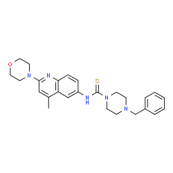 ChemSpider 2D Image | 4-Benzyl-N-[4-methyl-2-(4-morpholinyl)-6-quinolinyl]-1-piperazinecarbothioamide | C26H31N5OS