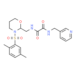 ChemSpider 2D Image | N-({3-[(2,5-Dimethylphenyl)sulfonyl]-1,3-oxazinan-2-yl}methyl)-N'-(3-pyridinylmethyl)ethanediamide | C21H26N4O5S