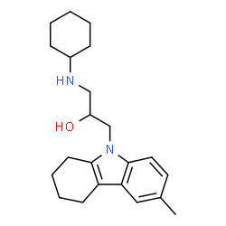 ChemSpider 2D Image | 1-(Cyclohexylamino)-3-(6-methyl-1,2,3,4-tetrahydro-9H-carbazol-9-yl)-2-propanol | C22H32N2O