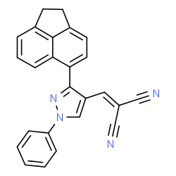 ChemSpider 2D Image | {[3-(1,2-Dihydro-5-acenaphthylenyl)-1-phenyl-1H-pyrazol-4-yl]methylene}malononitrile | C25H16N4