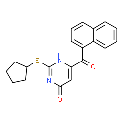 ChemSpider 2D Image | 2-(Cyclopentylsulfanyl)-6-(1-naphthoyl)-4(1H)-pyrimidinone | C20H18N2O2S
