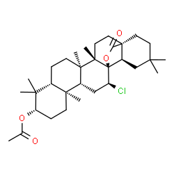 ChemSpider 2D Image | (3beta,12alpha,17alpha)-12-Chloro-28-oxo-13,28-epoxyoleanan-3-yl acetate | C32H49ClO4