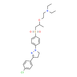 ChemSpider 2D Image | 2-(2-((4-(3-(4-Chlorophenyl)-4,5-dihydro-1H-pyrazol-1-yl)phenyl)sulphonyl)-1-methylethoxy)ethyl(diethyl)amine | C24H32ClN3O3S