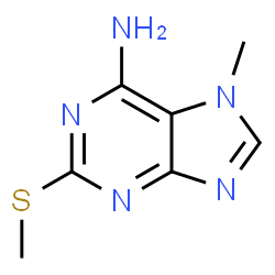 ChemSpider 2D Image | 7-Methyl-2-(methylsulfanyl)-7H-purin-6-amine | C7H9N5S