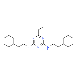 ChemSpider 2D Image | N,N'-Bis(2-cyclohexylethyl)-6-ethyl-1,3,5-triazine-2,4-diamine | C21H37N5